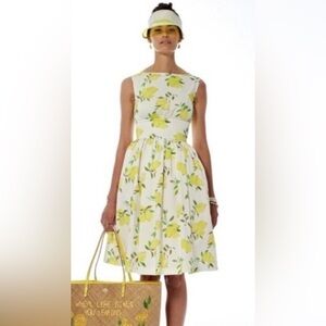 Collectors Kate Spade Lyric Lemoncello Crisp Cotton Poplin pockets Dress sz4 EUC